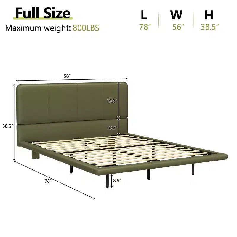 Base letto matrimoniale (Full/Queen Size) in pelle PU con luci LED - ModernLuxe