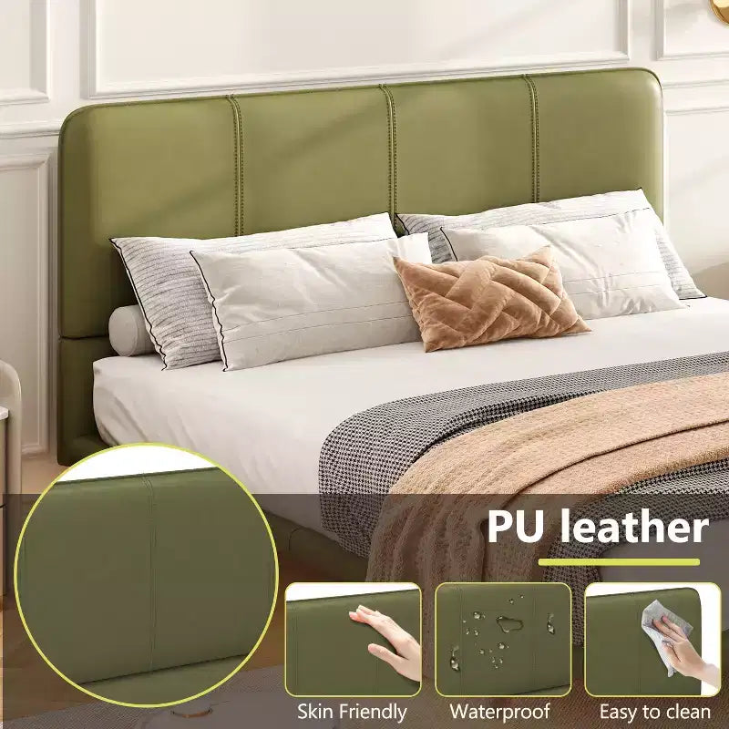 Base letto matrimoniale (Full/Queen Size) in pelle PU con luci LED - ModernLuxe