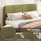 Base letto matrimoniale (Full/Queen Size) in pelle PU con luci LED - ModernLuxe