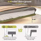 Base letto matrimoniale (Full/Queen Size) in pelle PU con luci LED - ModernLuxe