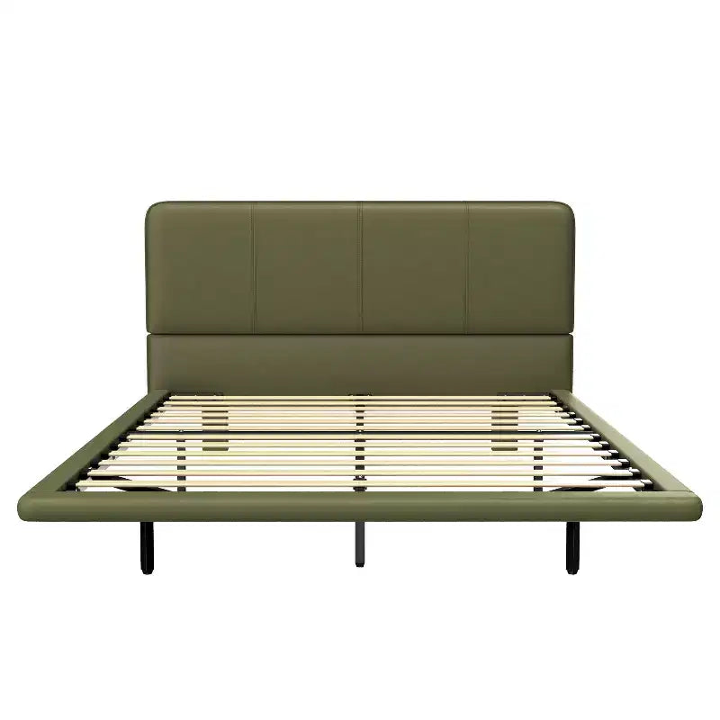 Base letto matrimoniale (Full/Queen Size) in pelle PU con luci LED - ModernLuxe
