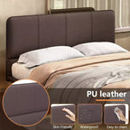 Base letto matrimoniale (Full/Queen Size) in pelle PU con luci LED - ModernLuxe