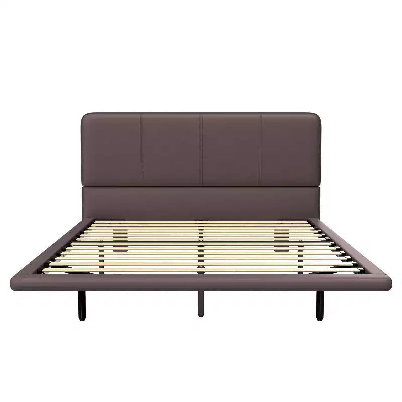 Base letto matrimoniale (Full/Queen Size) in pelle PU con luci LED - ModernLuxe