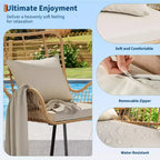 Patio Wicker Chairs Set of 2 - Outdoor/Indoor Boho Rattan Chair with Thick Cushions & Pillows, 330lb Weight Capacity, All Weather Wicker Rattan Chairs
