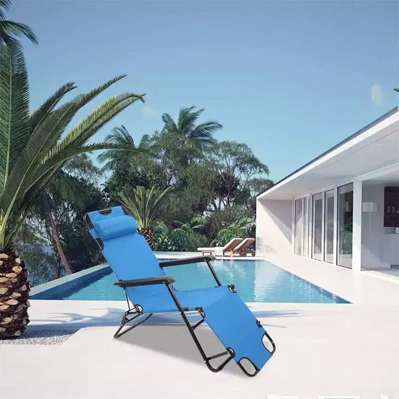 Sdraio pieghevole premium - Lettino prendisole deluxe regolabile in 8 posizioni con poggiatesta imbottito, leggero e portatile