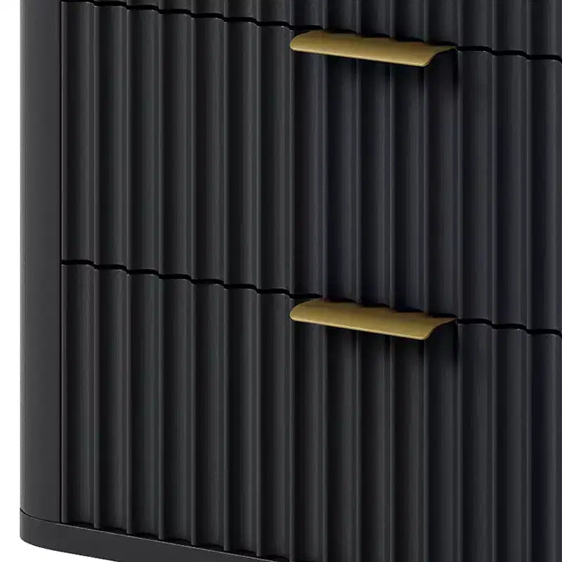 Modern 6 Drawer Dresser with Waveform Fluted Panel Wider Closet Dressers Chest of Drawers Wood Storage Dresser Organizer for Living Rooms