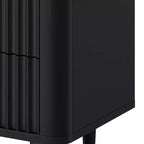 Modern 6 Drawer Dresser with Waveform Fluted Panel Wider Closet Dressers Chest of Drawers Wood Storage Dresser Organizer for Living Rooms