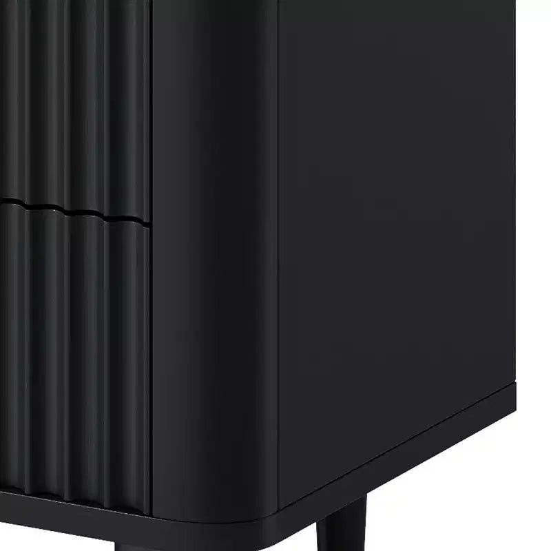 Modern 6 Drawer Dresser with Waveform Fluted Panel Wider Closet Dressers Chest of Drawers Wood Storage Dresser Organizer for Living Rooms