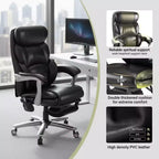 Ora Maison Massage Office Chair with Footrest, 23 Wide Seat Reclining PU Leather Executive Chair with Heat, 4-Point Vibration, 400 lbs Capacity