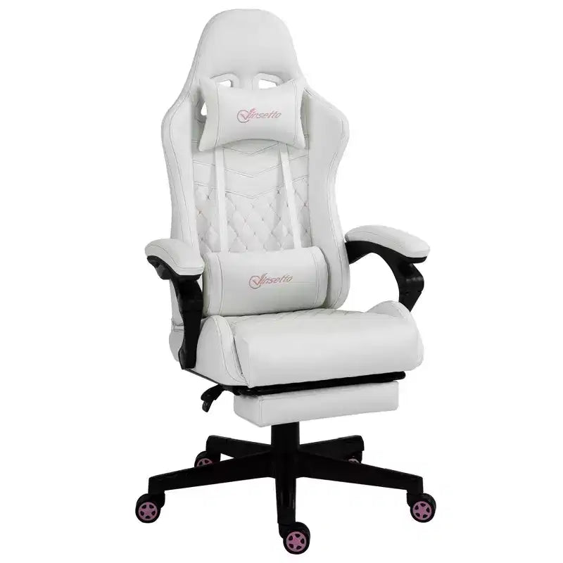 Sedia da gaming Okak High-Back con poggiatesta, sedia da computer con supporto lombare e poggiapiedi, sedia da ufficio per studio e sala lettura