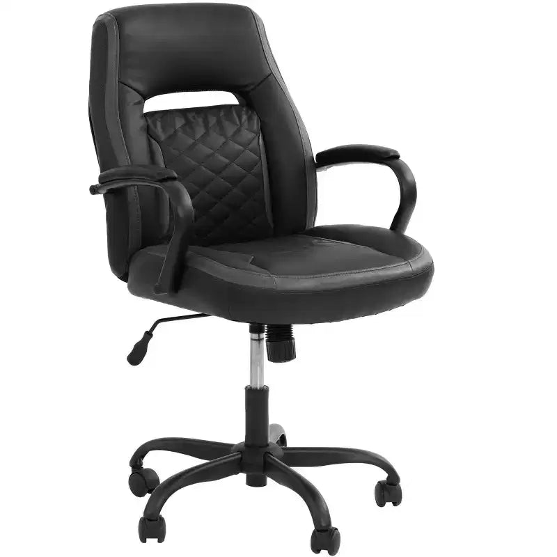 Sedia da gaming Okak con braccioli, sedia incrociata con ruote, sedia da computer imbottita per studio, ufficio, sala giochi
