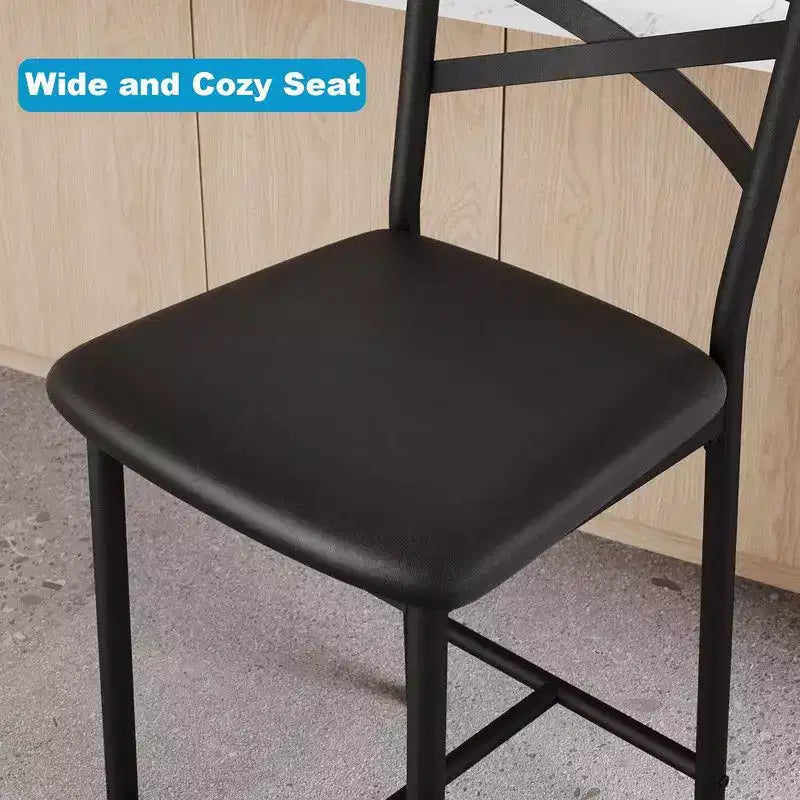 Coolmee Bar Table and Chairs Set, 3 Piece Bar Table Set with with Flip Top Extension and Storage Shelves, Dining Table Set for 2