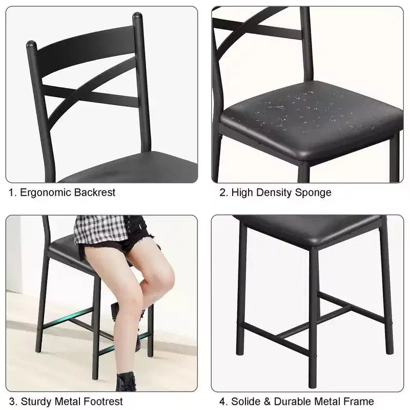 Coolmee Bar Table and Chairs Set, 3 Piece Bar Table Set with with Flip Top Extension and Storage Shelves, Dining Table Set for 2