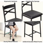 Coolmee Bar Table and Chairs Set, 3 Piece Bar Table Set with with Flip Top Extension and Storage Shelves, Dining Table Set for 2