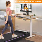 NAYSAYE Tapis Roulant Portatile per Esercizi, Tapis Roulant per Camminata e Corsa per Ufficio e Casa, Nero, 43.5*19.5*3.5
