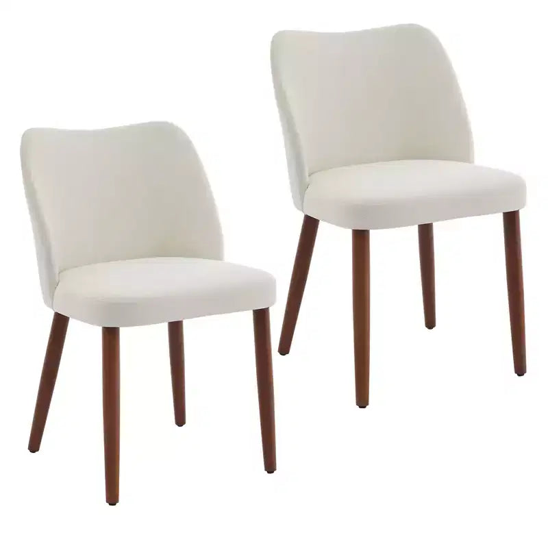 Set di 2 sedie da pranzo con gambe in legno, schienale a "orecchie" in tessuto con cuscini spessi per sala da pranzo, soggiorno