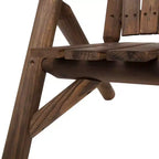 GDFStudio Eveline Rustic Patio 2-Seater Adirondack Slatted Bench with Table