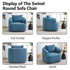 Okak Modern 360' Swivel Accent Chair Barrel Chairs with Soft Pillow,Small Arm Chair Single Sofa for Living Room,Office,Apartment