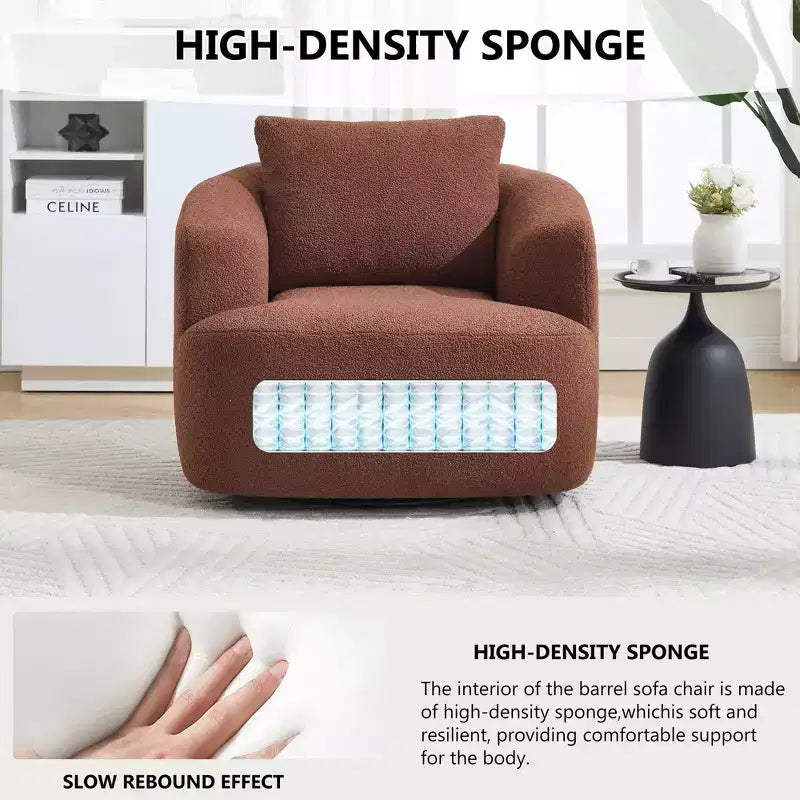 Okak Modern 360' Swivel Accent Chair Barrel Chairs with Soft Pillow,Small Arm Chair Single Sofa for Living Room,Office,Apartment