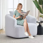 Okak Modern 360' Swivel Accent Chair Barrel Chairs with Soft Pillow,Small Arm Chair Single Sofa for Living Room,Office,Apartment
