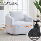 Okak Modern 360' Swivel Accent Chair Barrel Chairs with Soft Pillow,Small Arm Chair Single Sofa for Living Room,Office,Apartment