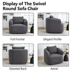 Okak Modern 360' Swivel Accent Chair Barrel Chairs with Soft Pillow,Small Arm Chair Single Sofa for Living Room,Office,Apartment