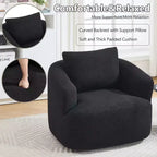 Okak Modern 360' Swivel Accent Chair Barrel Chairs with Soft Pillow,Small Arm Chair Single Sofa for Living Room,Office,Apartment