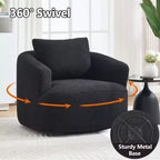 Okak Modern 360' Swivel Accent Chair Barrel Chairs with Soft Pillow,Small Arm Chair Single Sofa for Living Room,Office,Apartment