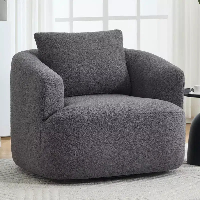 Okak Modern 360' Swivel Accent Chair Barrel Chairs with Soft Pillow,Small Arm Chair Single Sofa for Living Room,Office,Apartment