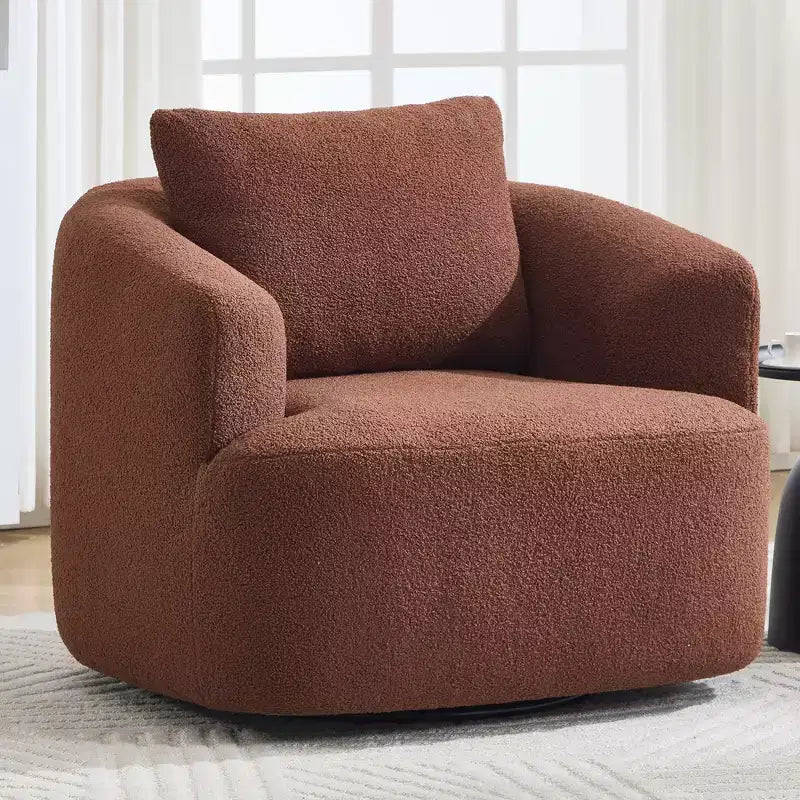 Poltrona girevole Okak Modern a 360° con cuscino morbido, poltroncina singola per soggiorno, ufficio, appartamento