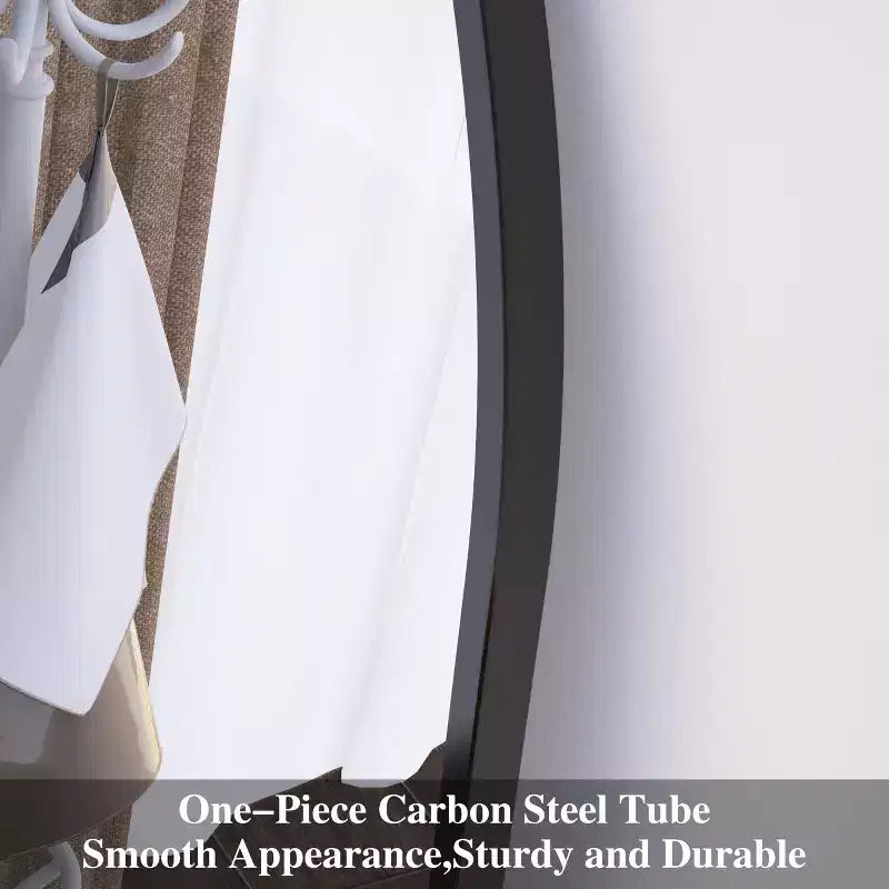 Specchio intero ad arco Okak 71*32IN, specchio da pavimento di grandi dimensioni con angoli arrotondati, specchio da parete per soggiorno, cabina armadio, nero