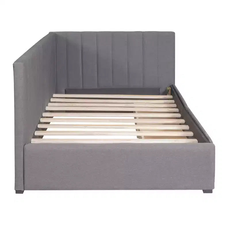 Bellemave Twin Size Upholstered Daybed with Storage Drawers,Linen Daybed Frame,Sofa Bed for Living Room Bedroom,Gray