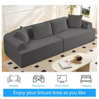 Divano Sezionale Modulare Curvo 104 in Tessuto Ciniglia Design Moderno Minimalista Compresso Nessun Montaggio Richiesto