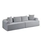 Divano Sezionale Modulare Curvo 104 in Tessuto Ciniglia Design Moderno Minimalista Compresso Nessun Montaggio Richiesto