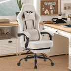 MAYEERTY Computer Gaming Chair with Lumbar Support Adjustable Height 360 Rotating Wheels Armrests and Headrests Included
