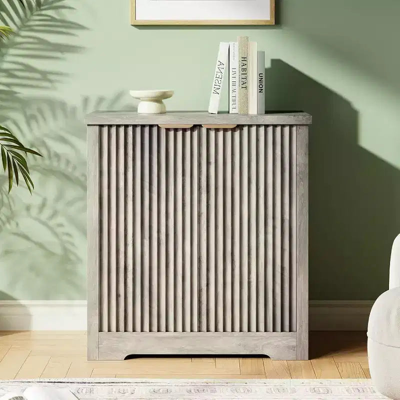 Buffet Sideboard Cabinet with Fluted Doors, Adjustable Shelves, Modern Accent Storage Console for Dining Room, Living Room, Hallway