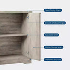 Madia Credenza con Ante Scanalate, Ripiani Regolabili, Mobile Contenitore Moderno per Sala da Pranzo, Soggiorno, Corridoio