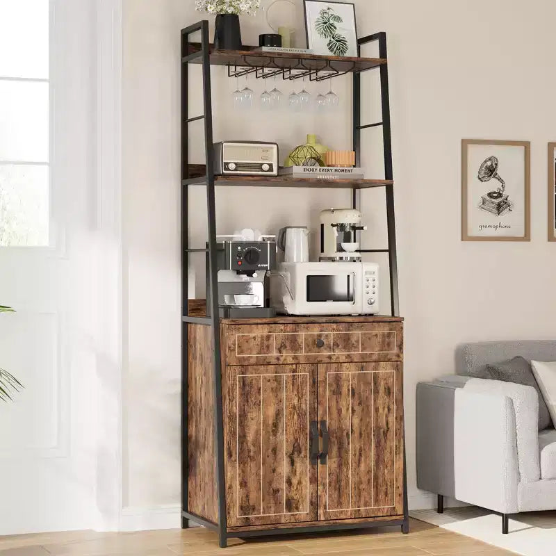 70.8 TruAIR Scaffale da panettiere con armadietto, supporto per microonde industriale e mobiletto per vino per cucina/soggiorno (indipendente con cassetto)