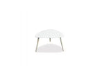 HomeStock 60 in.H White Color Kidney Aluminum Table Top End Table 2 -piece