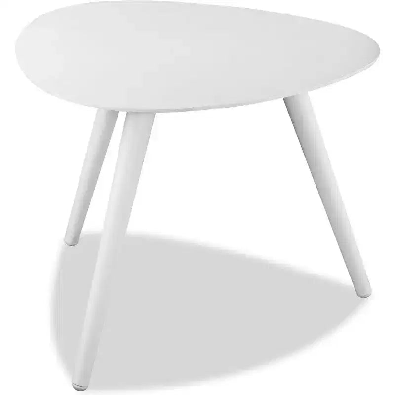HomeStock 60 in.H White Color Kidney Aluminum Table Top End Table 2 -piece