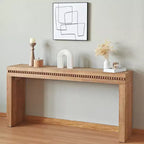 Okak 64IN Elegante Consolle con Finitura Decorativa Perlinata, Tavolo d'Ingresso con Piano Spesso, Tavolo da Corridoio per Soggiorno, Ingresso