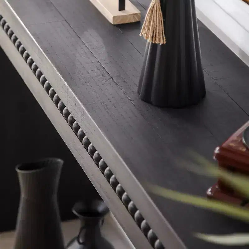 Okak 64IN Elegante Consolle con Finitura Decorativa Perlinata, Tavolo d'Ingresso con Piano Spesso, Tavolo da Corridoio per Soggiorno, Ingresso