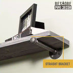 RESTORE Riverstone Grey 36 in. Shelves with Straight Brackets by Pipe Decor