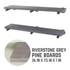 RESTORE Riverstone Grey 36 in. Shelves with Straight Brackets by Pipe Decor