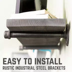 RESTORE Riverstone Grey 36 in. Shelves with Straight Brackets by Pipe Decor