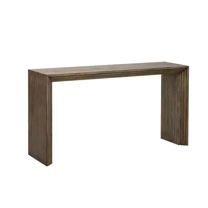 Okak Modern Entryway Table with Paulownia Veneer, Console Table with Unique Design and Thick Tabletop, Accent Table for Foyer, Living Room