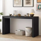 Okak Modern Entryway Table with Paulownia Veneer, Console Table with Unique Design and Thick Tabletop, Accent Table for Foyer, Living Room