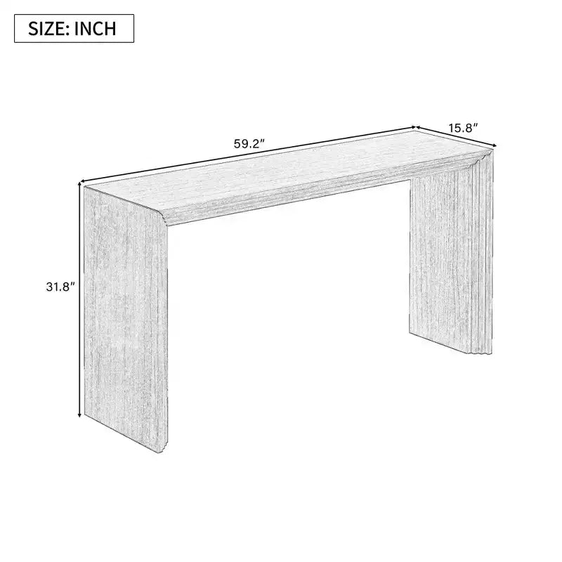Okak Modern Entryway Table with Paulownia Veneer, Console Table with Unique Design and Thick Tabletop, Accent Table for Foyer, Living Room