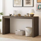 Okak Modern Entryway Table with Paulownia Veneer, Console Table with Unique Design and Thick Tabletop, Accent Table for Foyer, Living Room