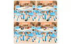 GustoWave Kids Table&Chairs Set (4-Piece) Height Adjustable - 32 Wipe-Clean Craft Table with Anti-Slip Legs & Organizer